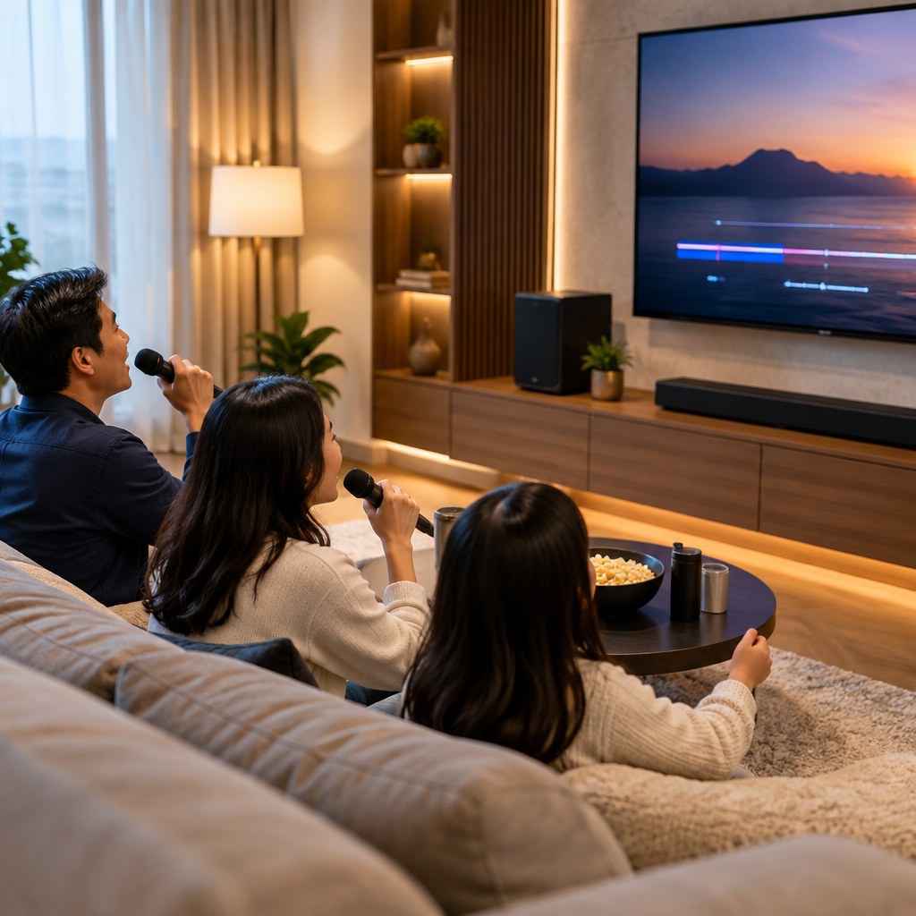 Setup home theater untuk karaoke di rumah